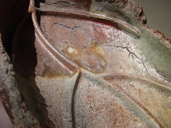 Harada Shûroku (b. 1941) Large leaf-shaped Bizen-ware platter 2006 Stoneware 7 1/2 x 32 1/2 x 14 inches Inv#5335