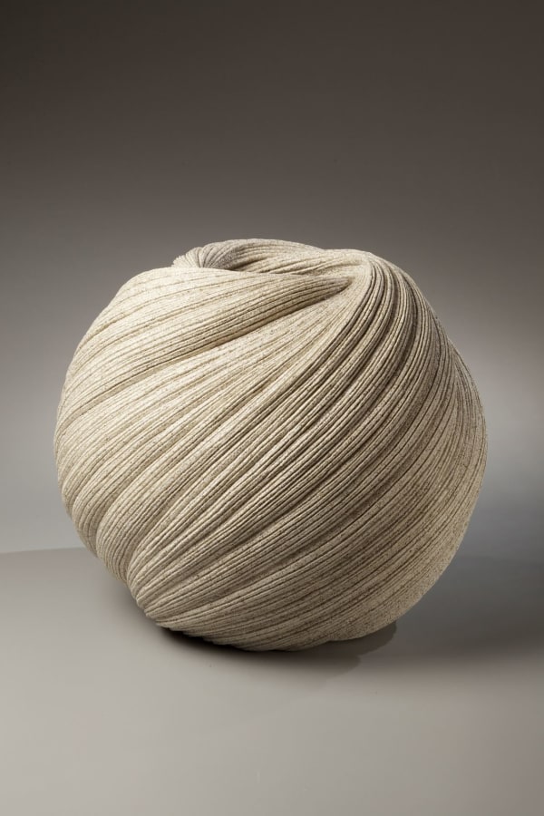 Sakiyama Takayuki (b. 1958) Globular vessel with diagonally incised cascading folds, 2009 Stoneware with sand glaze 15 3/4 x 18 7/8 x 18 7/8 inches Inv# 6158