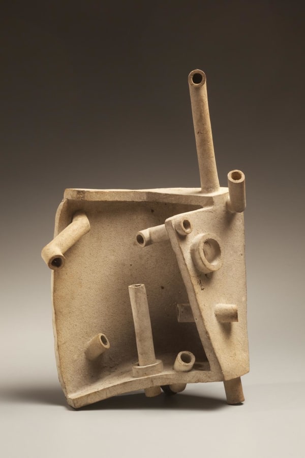 Yagi Kazuo (1918-1979) Direction of the Wind. 1955 Unglazed stoneware pipes 13 1/2 x 8 1/2 x 4 1/8 inches SOLD