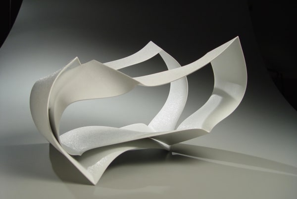 Nagae Shigekazu (b. 1953) Ceramic sculpture titled \"Forms in Succession #7\", 2010 Slip-cast porcelain with clear glaze and spotted patterning 9 1/2 x 17 x 11 1/2 inches Inv# 6762 SOLD