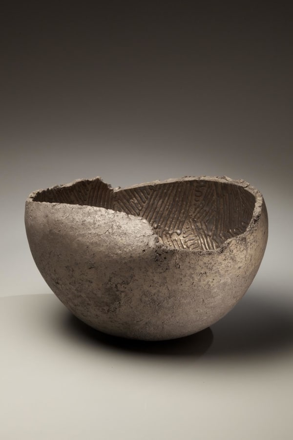 Ogawa Machiko (b. 1946) Vessel with black and silver glazes, 2009 Stoneware with black and silver glazes 9 7/8 x 15 1/8 x 16 1/2 inches Inv# 6180