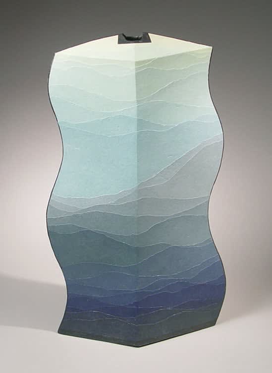 Moeru Umi (Budding Sea) 2006 Stoneware and colored clay overlays 23 1/2 x 12 3/4 x 4 1/4 inches