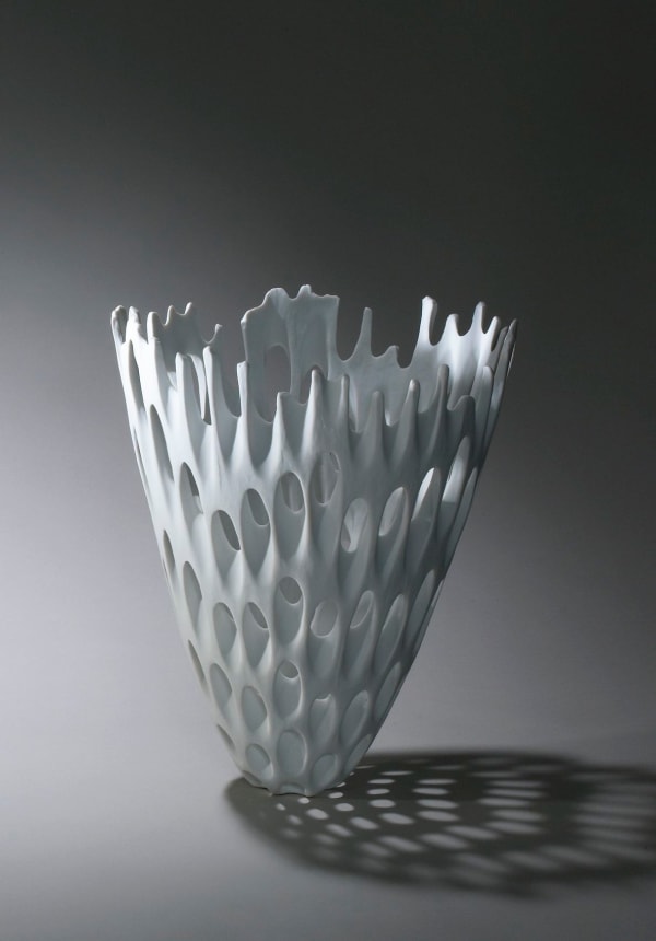 SAKURAI YASUKO (b. 1969) Vertical Flower #2, ca. 2011 Porcelain 15 1/2 x 12 1/4 inches Inv# 7590