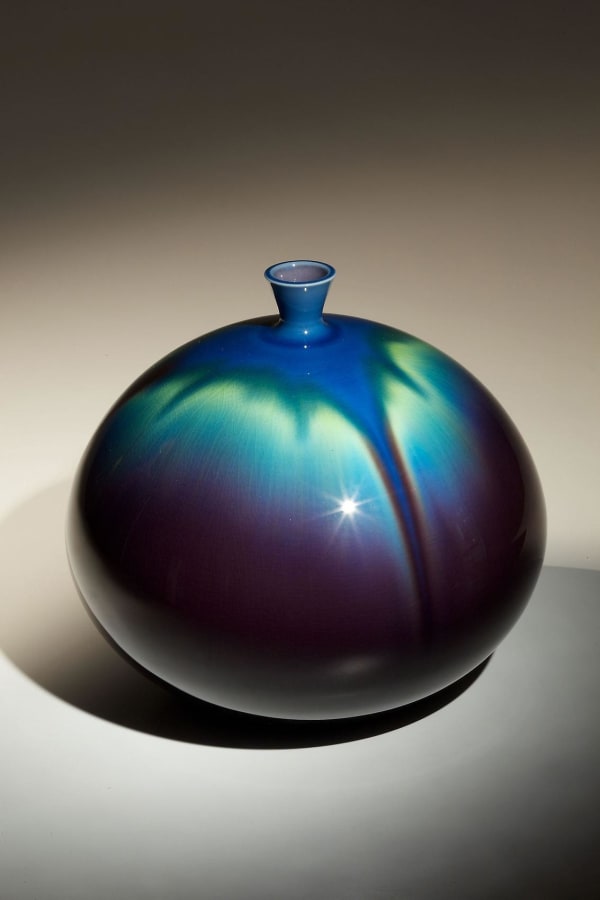 Tokuda Yasokichi III (1933 - 2009) Globular vase with kutani glazes, ca. 1995 Porcelain with kutani glazes 8 1/2 x 8 in. Inv# 7210