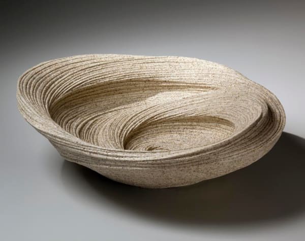 Oval swirling double-walled platter, 2013 Stoneware with sand glaze 6 1/8 x 21 3/4 x 17 3/4 in. Inv# 8529 SOLD