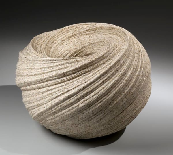 Swirling double-walled vessel with incised linear banding, 2013 Stoneware with sand glaze 9 7/8 x 13 1/2 x 13 5/8 in. Inv# 8531 SOLD