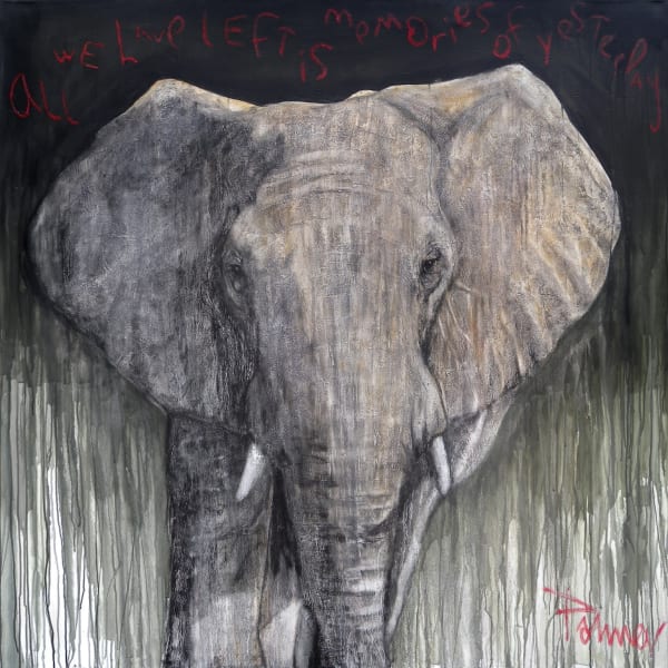 All we have left is Memories of Yesterday 150 x 150cm Acrylic and Oil on canvas