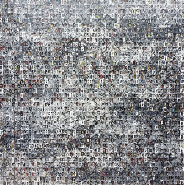 1000 Faces 200 x 200 cm Mixed Media on Canvas
