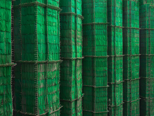 Green Cocoon Walls, Hong Kong 76 x 101 cm Photograph on Hahnemuhle Paper