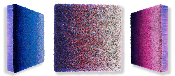 Zhuang Hong Yi Blue Pink 90 x 90 cm Rice paper and acrylic on canvas