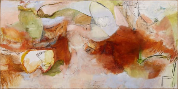 Lydia Janssen Le Jeune Homme et la Mort, 2017 Oil, Pastel and Charcoal on Linen 100h x 200w cm