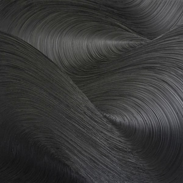 James Austin Murray Lyric, 2018 Ivory Black Oil Paint on Canvas 90h x 90w cm