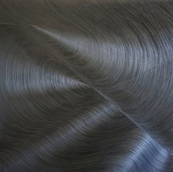 James Austin Murray Big Brother, 2018 Ivory Black Oil Paint on Canvas 183h x 183w cm