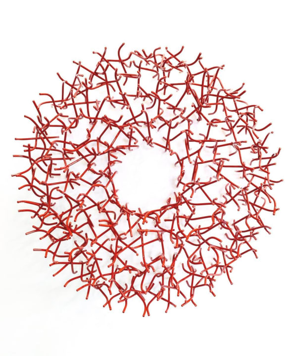 Matt Devine New Light #4, 2018 Steel with Red Powdercoat 60h x 60w x 15d cm