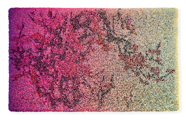 ZHY-B92335 (Front View) Rice paper & Acrylic on Canvas 120h x 200w cm