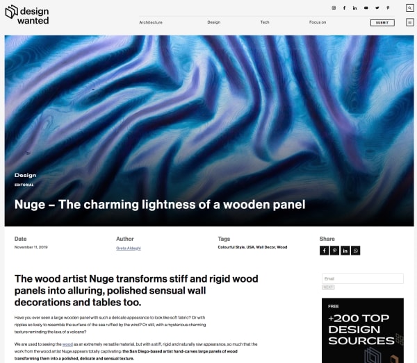 DESIGN WANTED, The Charming Lightness of a Wooden Panel