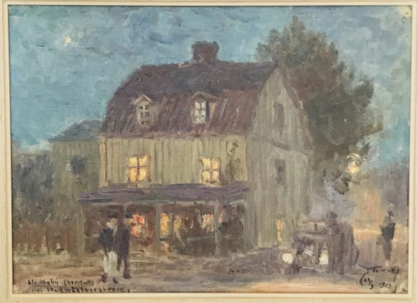 Erik Tryggelin Lilla Stallmästergården, Norrtull, Stockholm, 1922 oil on board 26x35cm. signed and dated 'E Tryggelin 23/9 1922' (lower right)