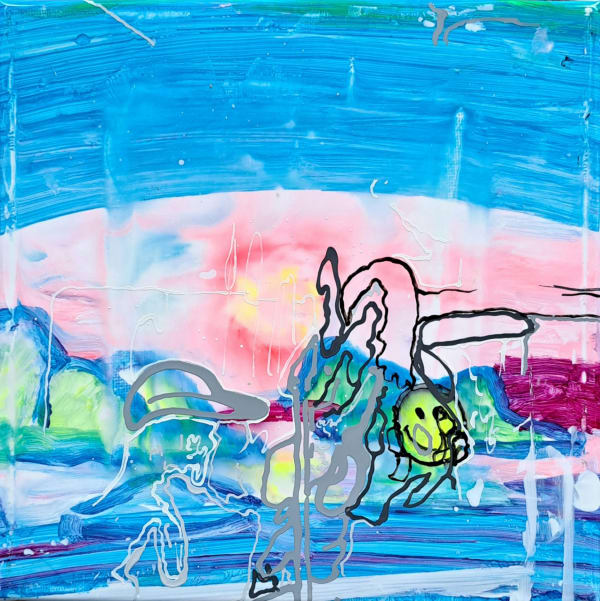 Paul Ryan Lofoten Fantasy 4, 2024 mixed media 20 x 20cm. signed verso