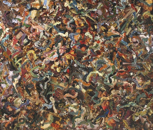 Al Souza, Antique Kaleidoscope Redux, Puzzles and acrylic on wood panel , 41 x 48"