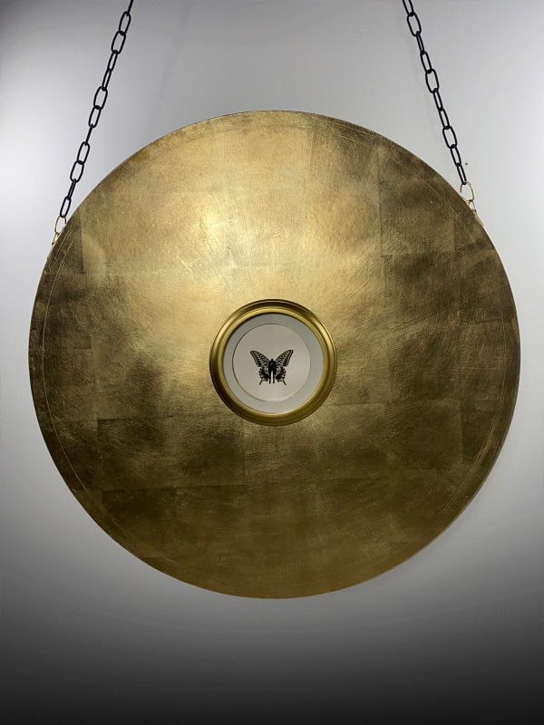 The One Back 2022 36 X36 X4 3D Printed And Flocked Himanoid Butterfly Wings T Pin Wood And Gold Leaf 3200