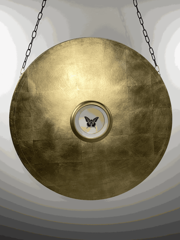 The One Front 2022 36 X36 X4 3D Printed And Flocked Himanoid Butterfly Wings T Pin Wood And Gold Leaf