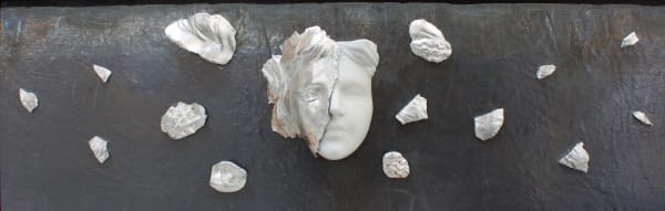 Michelangelo Galliani EXPLOSION, 2019 Carrara marble, silver and lead 113 x 37 x 12 cm (44.5 x 14.5 x 4.7 inch)