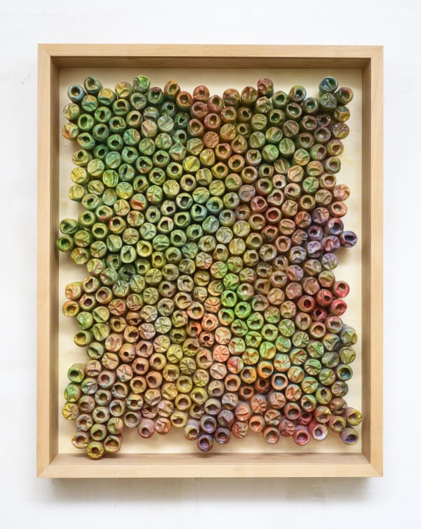 CRISTIANO PETRUCCI STRAVAGANTE 2023 HANDCRAFTED AND FLAME SCULPTED PING PONG BALLS WITH VIBRANT PAINT AND CERAMIC COATING 100 X 80 CM PHOTO CREDIT GIORGIO BENNI COURTESY CRIS CONTINI CONTEMPORARY