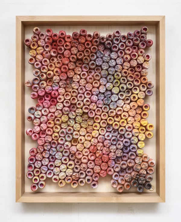 CRISTIANO PETRUCCI TUTTO VIVENTE 2023 HANDCRAFTED AND FLAME SCULPTED PING PONG BALLS WITH VIBRANT PAINT AND CERAMIC COATING 100 X 80 CM PHOTO CREDIT GIORGIO BENNI COURTESY CRIS CONTINI CONTEMPORARY