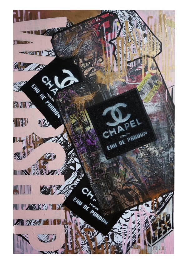 Endless Chapel Worship Glitter Black 2019 mixed media on canvas with a resin finish 152 x 101 cm 59.84 x...
