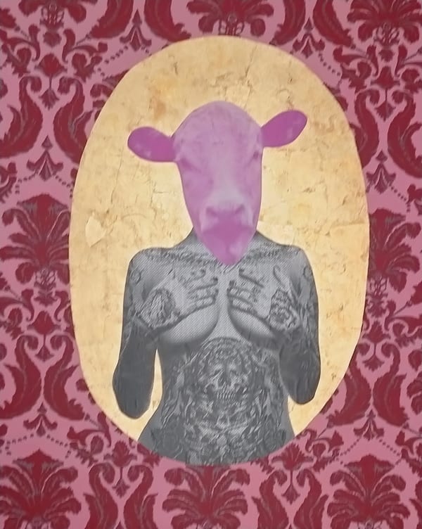Michele Tombolini Mother is sacred 2021 mixed media and collage on canvas 217 x 173 cm 85.4 x 68 in...