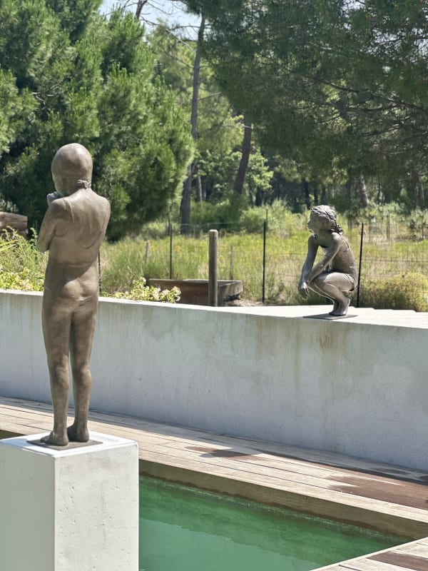 "Plongeuse" & "Quiétude" in Jardin des sculptures, Aigues Mortes