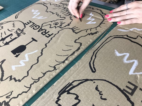 Heather Phillipson's specially commissioned limited edition print being hand finished at K2 Screen/Omni.