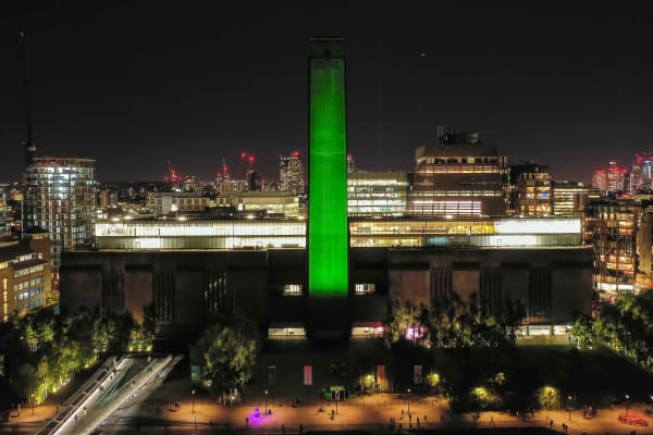 Tate Modern turned virtually green and posted on social media in support of Art For Your World on the 5th November 2021.