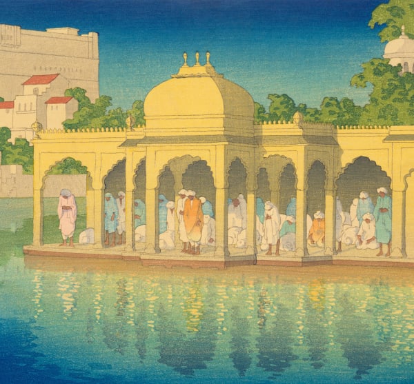 Charles Bartlett, 'Prayers at Sunset' (also called Udaipur. India), woodblock print, 1919