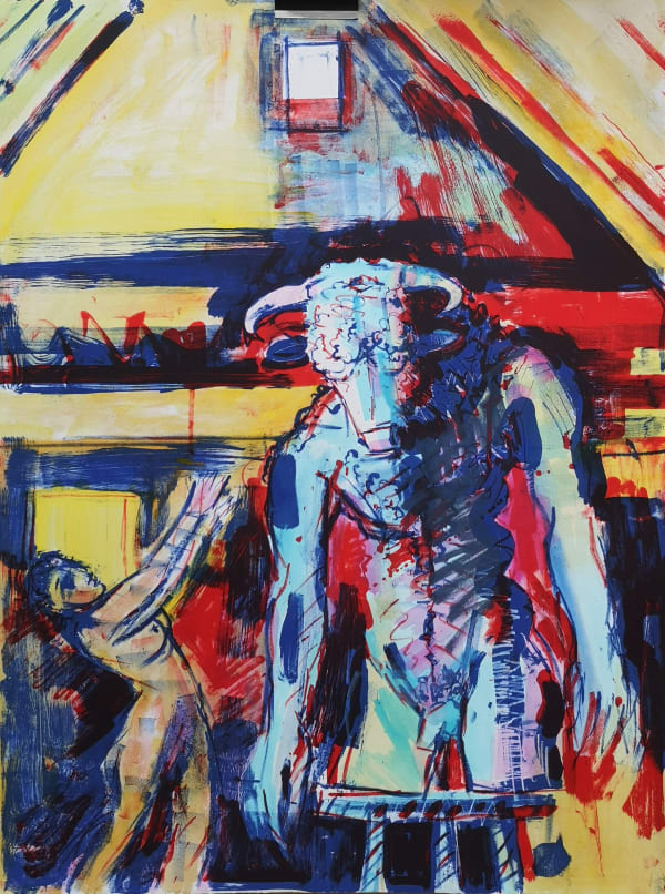 Diarmuid Delargy,In the time of monsters, paris stone lithograph, 75x57 cms