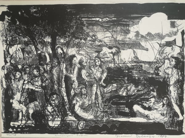 Diarmuid Delargy, Shenanigans Supine, Stone Lithograph, 77x58 cms, 1989