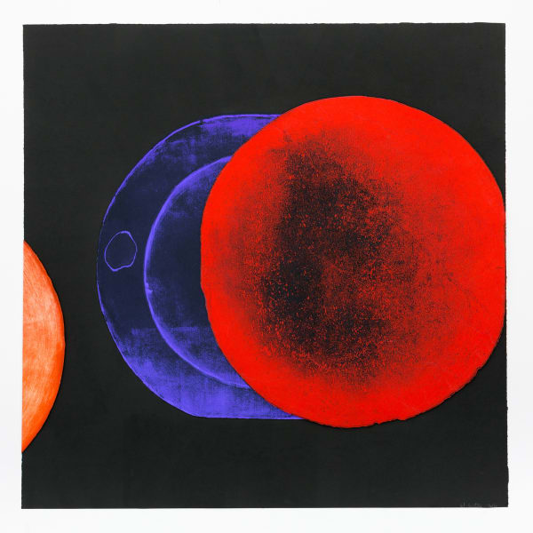 El Anatsui Cadmium-Vermillion Eclipse, 2016 Intaglio print with collage and chine-collé 98.5 x 98.5 cm