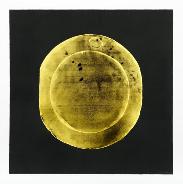 El Anatsui Untitled (from the Circular Series), 2016 Ink on Somerset 300gsm paper, with chine collé gold foil 84.3 x 84.3 cm