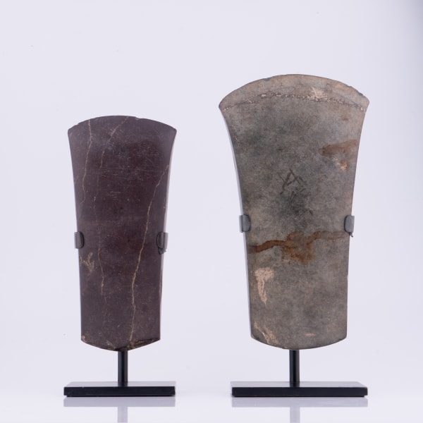 Pre-Columbian hand-carved stone celts or axes, c. 100 BCE to 250 CE & c. 300 BCE to 300 CE