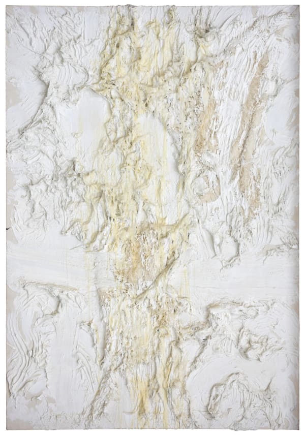 Eleven Minutes, 2014 Cloth, candle wax and encaustic on canvas 142.2 x 205.7 cm; (56 x 81 in.)
