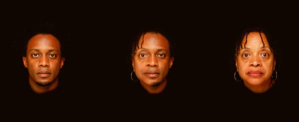 Sometimes I See Myself in You Sometimes I See Myself in You - portrait by Hank Willis Thomas. on the left is a portrait of Hank, on the right is a portrait of his mother and in the middle is a digital amalgamation of their faces