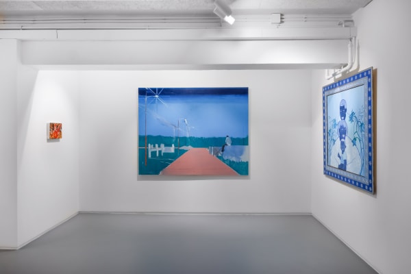 Installation view of Hong Kong gallery with a painting by Hurvin Anderson