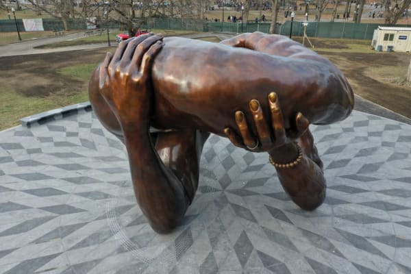 Standing Two Stories Tall, a Hank Willis Thomas Sculpture Honoring Martin Luther King Jr. Is Unveiled on Boston Common
