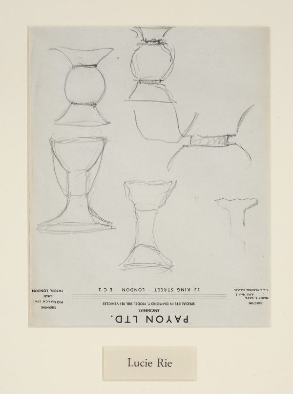 Sketch of Bottle II by Lucie Rie