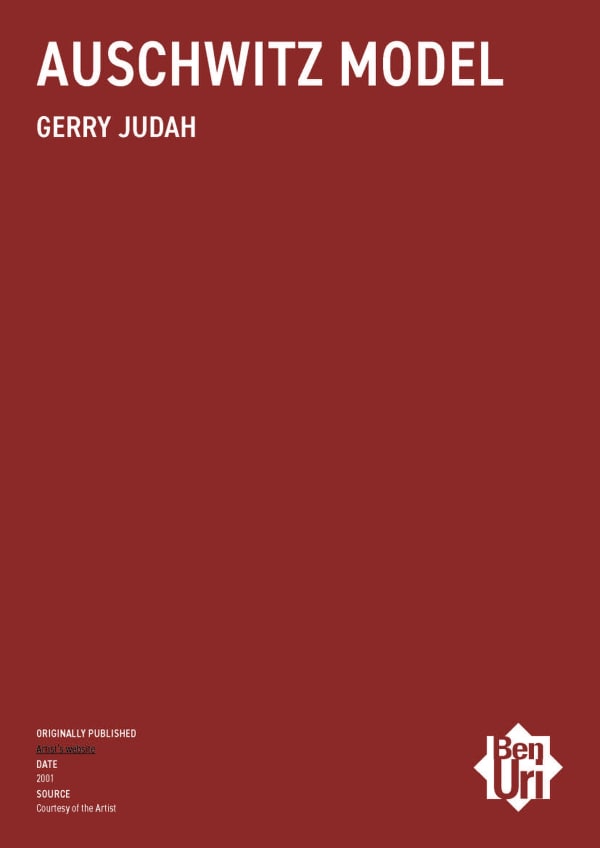Auschwitz Model by Gerry Judah Read it here