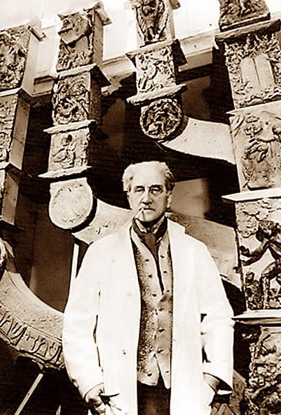 Benno Elkan - Job and his Three Comforters: Panel from the Knesset Menorah, 1956