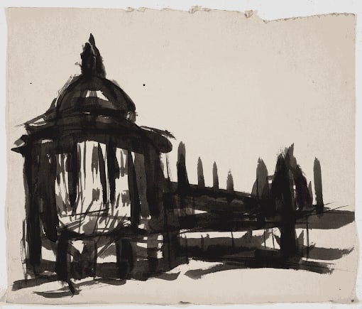 Gustav Metzger Radcliffe Camera, Oxford, 1950 Ink on paper 25.2 x 29.5cm. The Gustav Metzger Foundation