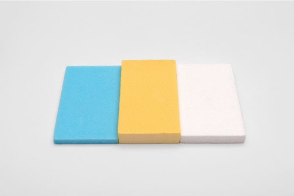 Carl Andre Who's Afraid of Blue, Yellow, and White, 2017 Styrofoam Three elements, White: 9/16 x 3 1/8 x 5 1/4 inches (1.4 x 7.9 x 13.3 cm) Yellow: 3/4 x 3 x 5 1/4 inches (1.9 x 7.6 x 13.3 cm) Blue: 3/8 x 3 1/8 x 5 1/4 inches (1 x 7.9 x 13.3 cm) Overall: 3/4 x 9 1/4 x 5 1/4 inches (1.9 x 23.5 13.3 cm)