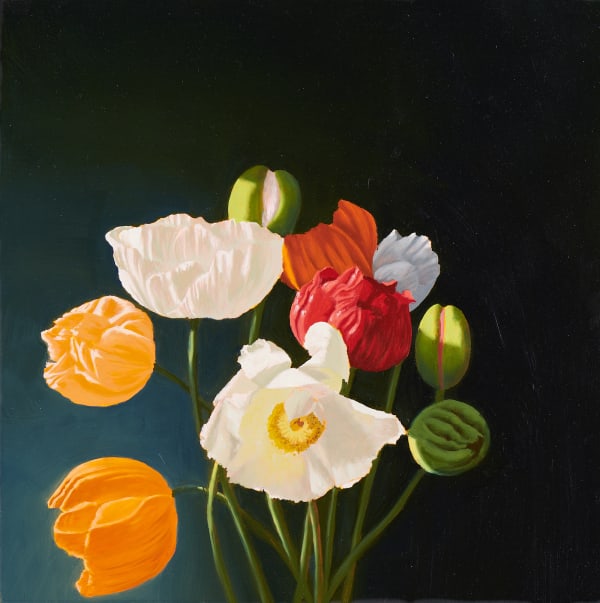 Bruce Cohen, b. 1953 Poppies, 2019 Oil on panel 12 x 12 inches 30.5 x 30.5 cm