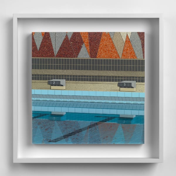 Lucy Williams Reflecting Pool #2, 2020 Paper, engineered wood, and acrylic paint on birch ply panel 13 3/8 x 13 3/8 inches 34.0 x 34.0 cm